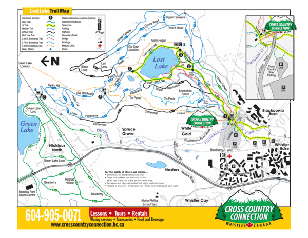 Lost Lake, Whistler Hiking and Biking Trail Map