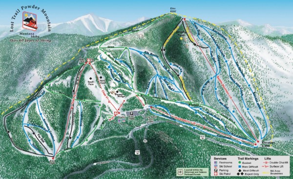 Lost Trail Powder Mountain Ski Trail Map
