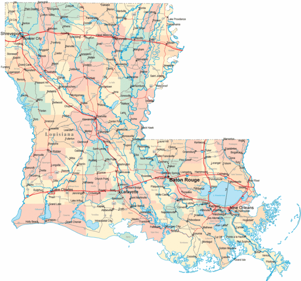 Louisiana Road Map