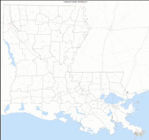 Louisiana Zip Code Map Louisiana Mappery