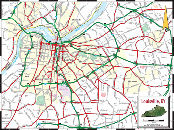 Louisville, Kentucky City Map