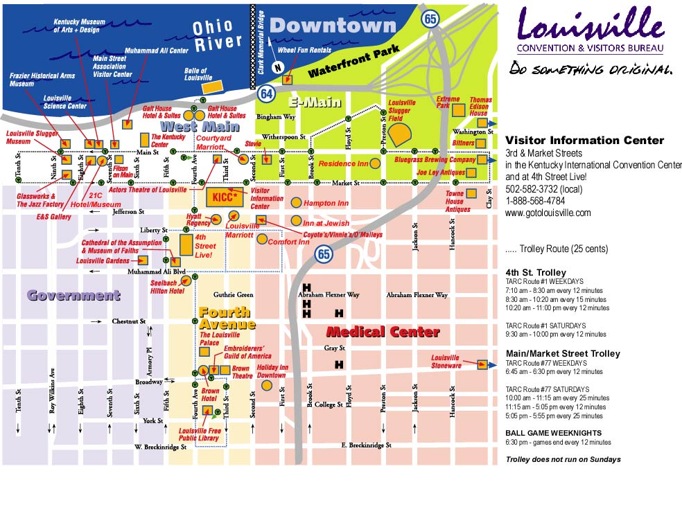 Louisville Kentucky Tourist Map - Louisville KY • mappery