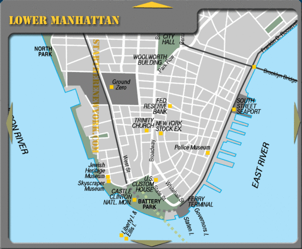 Lowe Manhattan New York City Tourist Map