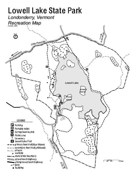 Lowell Lake State Park map