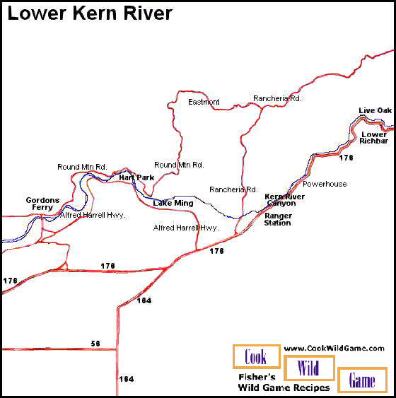 Kern River Sections Map Lower Kern River Map - Bakersfield Ca • Mappery
