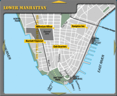 Lower Manhattan New York City Hotel Map