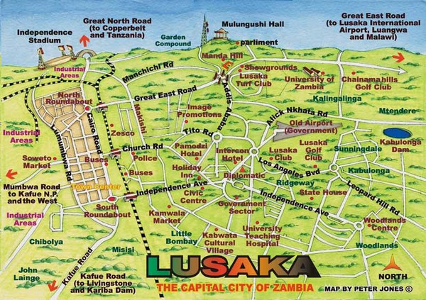 Lusaka Tourist Map