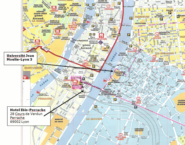 Lyon, France Tourist Map