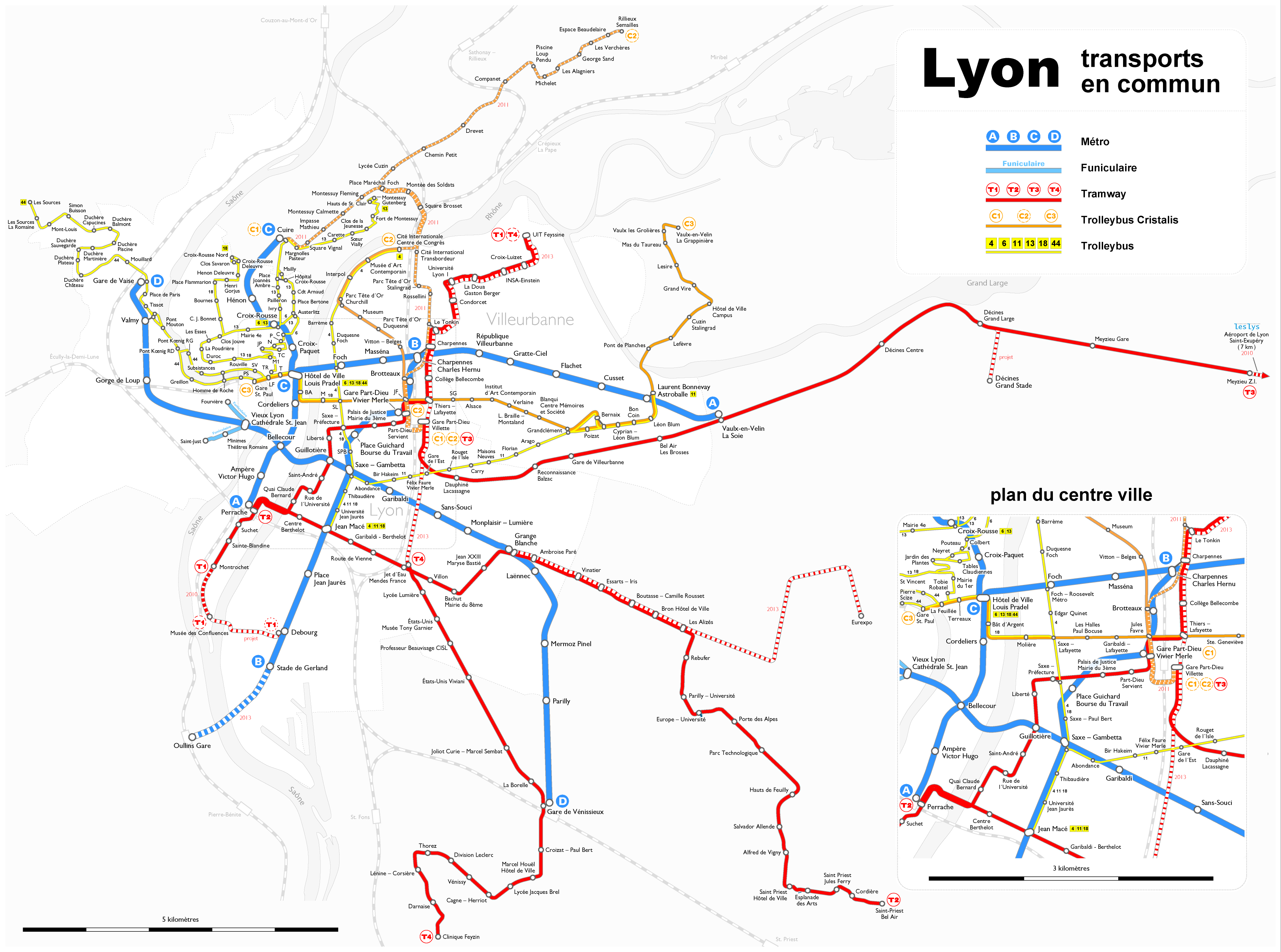 Lyon Metro Map - Lyon France • mappery