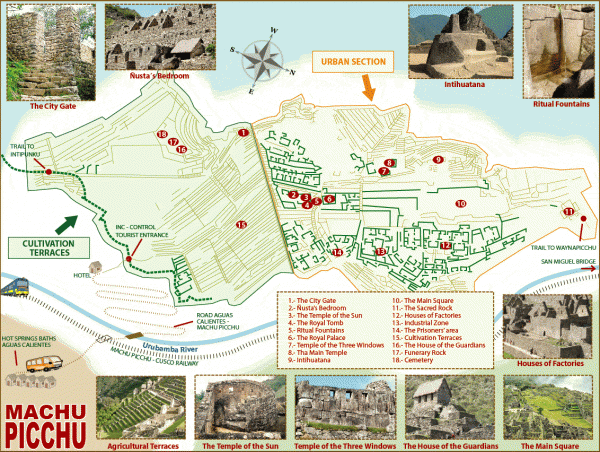 Machu Picchu tourist map