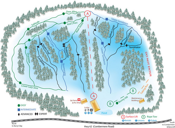 Madawaska Valley (Radcliffe Hills) Ski Trail Map