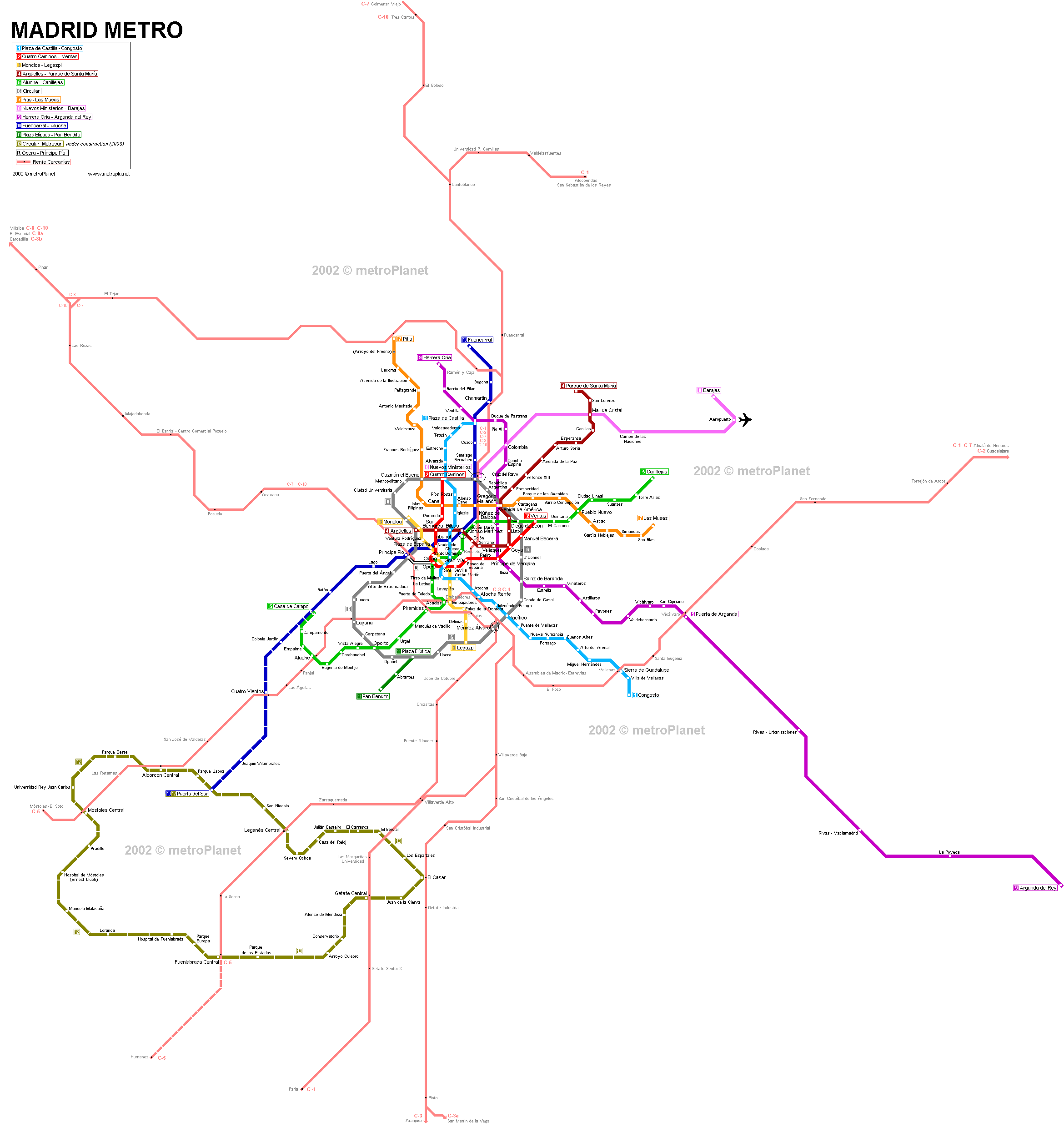 Madrid Metro Map Madrid Spain Mappery