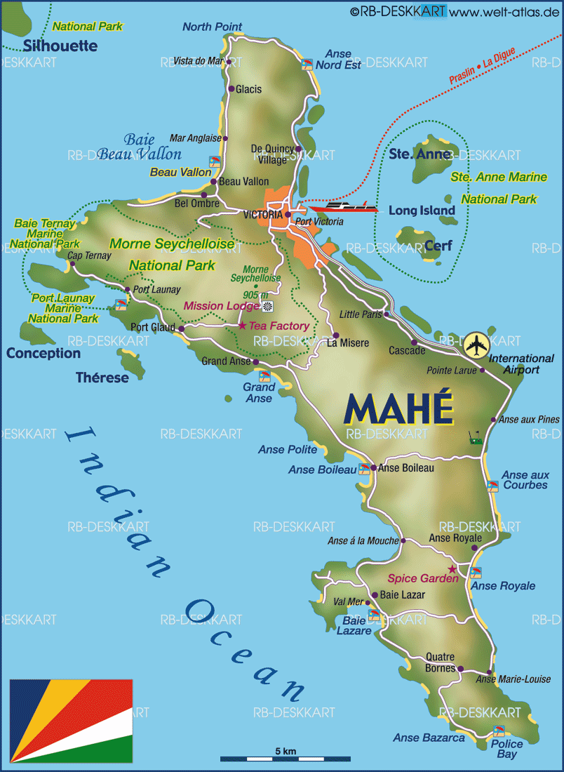 Mahe Island Map seychelles • mappery