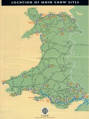 Main Historic Sites in Wales Map
