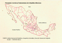Main Roads in Mexico Map