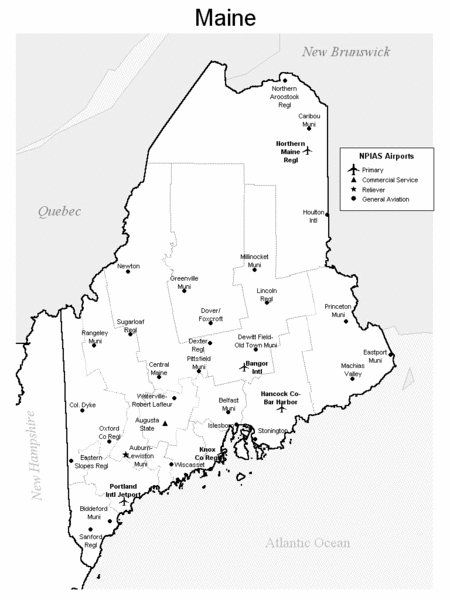 Maine Airports Map