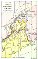 Maine Boundary Controversy 1782-1842 Map