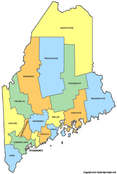 Maine Counties Map