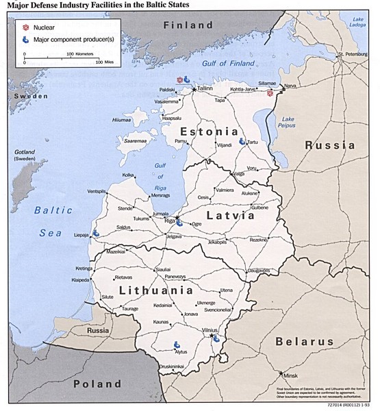 Major Defense Industries in the Baltic States Map