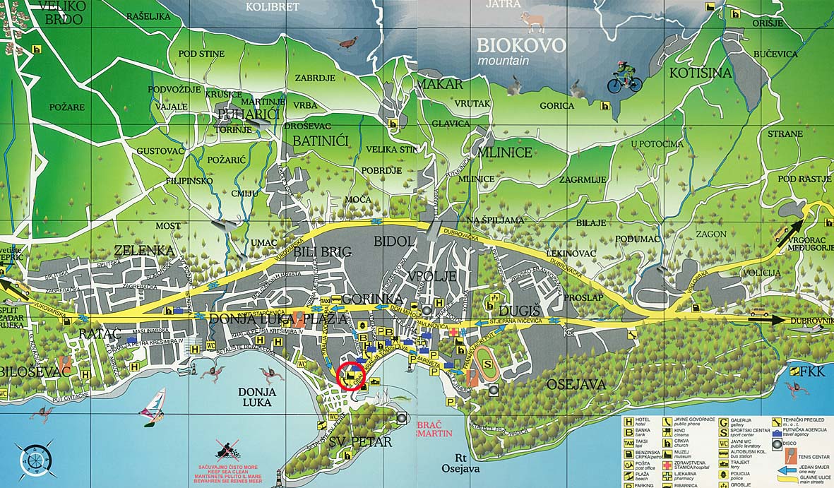 Makarska Tourist Map - Makarska Croatia • mappery