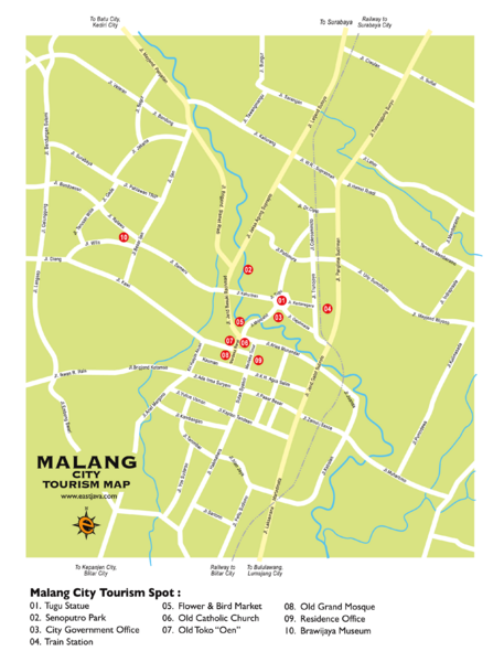 Malang City Tourism Map