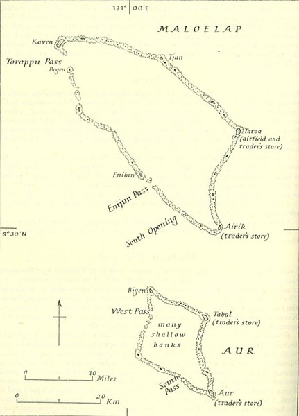 Maleolap and Aur atoll Map
