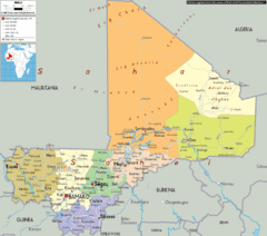 Mali Political Map Mali Political Map