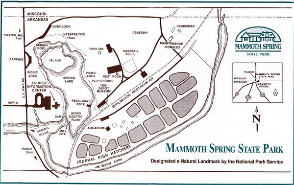 Cuivre River State Park Trail Map Mammoth Spring State Park Map - Mammoth Spring State Park • Mappery