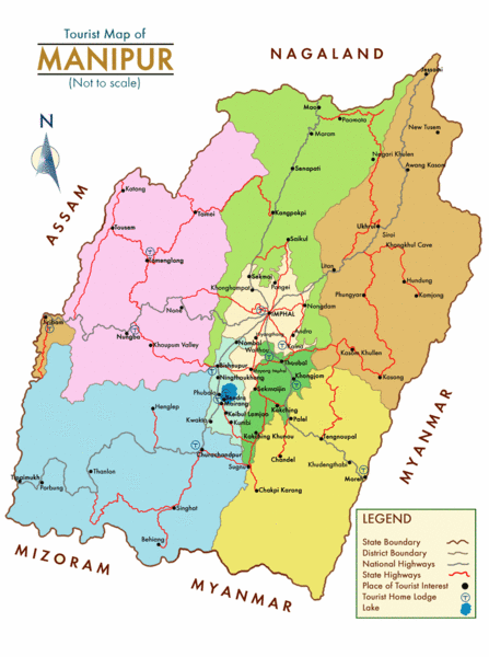 Manipur India Tourist Map