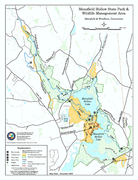 Mansfield Hollow State Park map