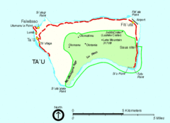 Manu'a Island Map Manu'a Island Map