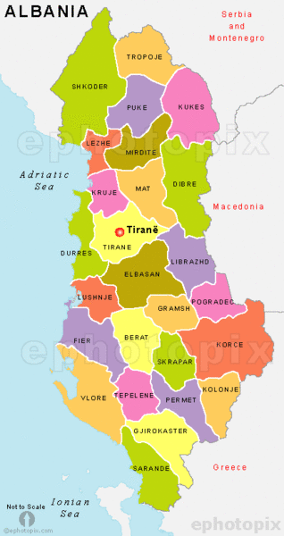 Map of Albania