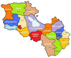 Map of Armenia and Nagorny Karabakh