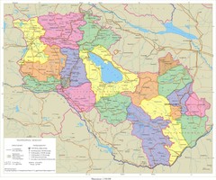 Map of Armenia and Nagorny Karabakh