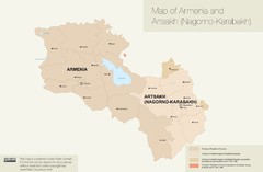 Map of Armenia and Nagorny Karabakh
