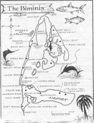 Map of the Bimini Islands in the Bahamas