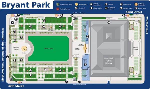 Map of Bryant Park