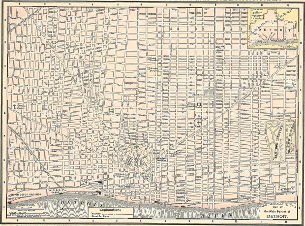 Map of the Main Portion of Detroit - 1895