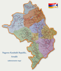 Map of the Nagorno-Karabakh Republic (Artsakh)