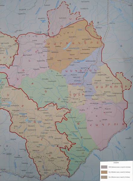Map of the Nagorno-Karabakh Republic (Artsakh)