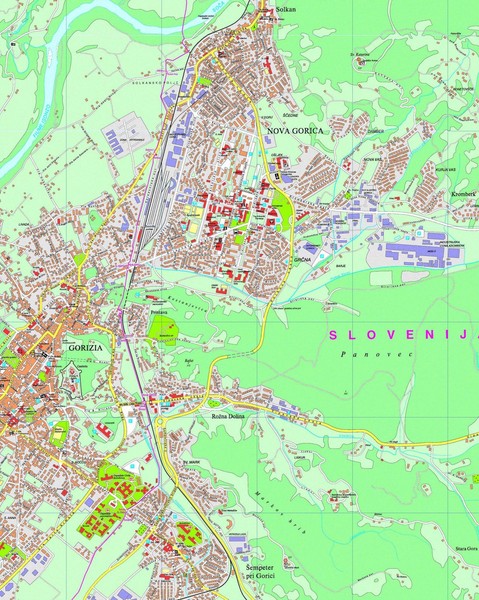 Map of Nova Gorica, Slovenia