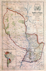 Map of Paraguay before the Chaco War