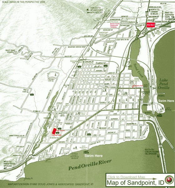 Map of Sandpoint, Idaho