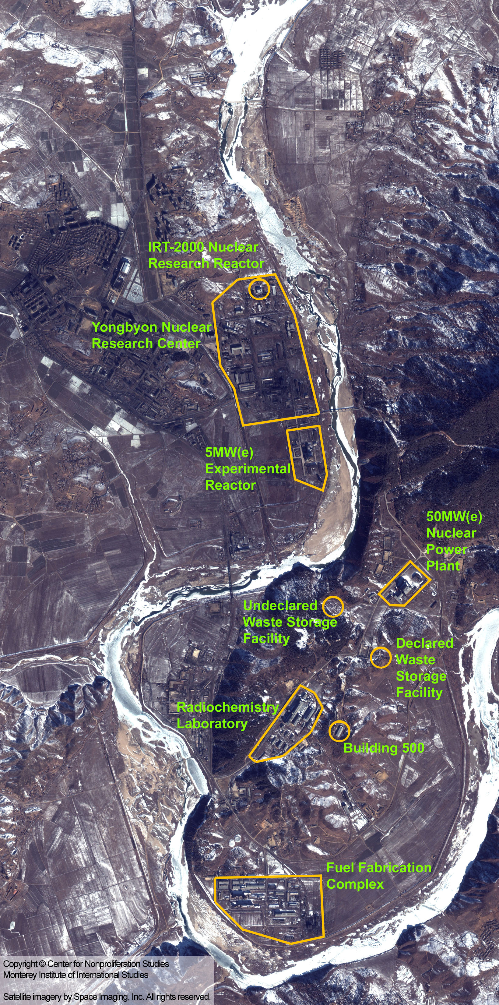 Map of Yongbyon Nuclear Complex Yongbyon North Korea • mappery