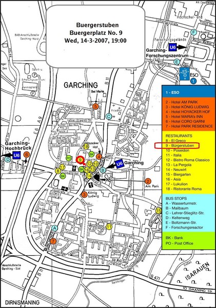 Map of the city of Garching, Germany