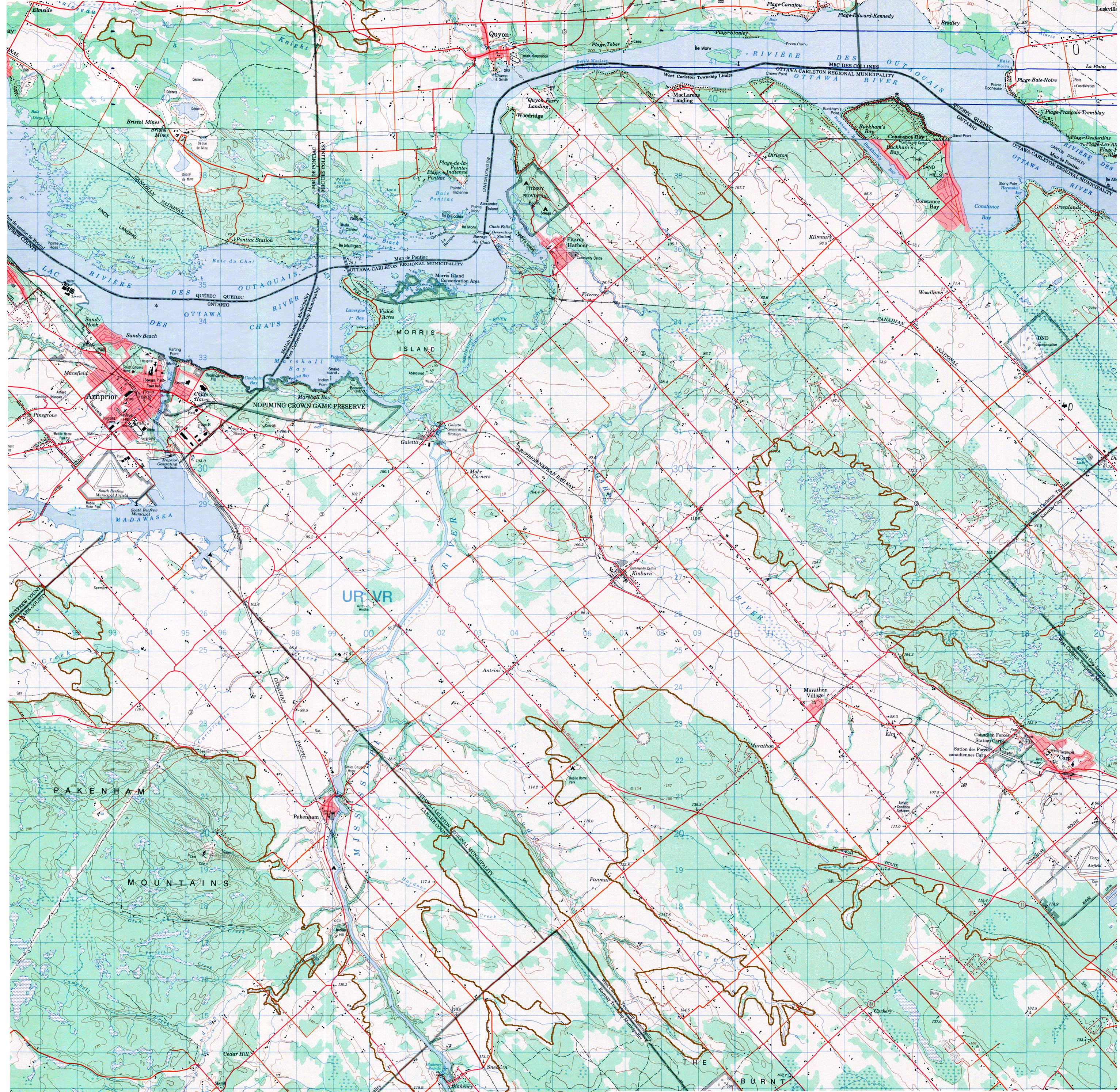 Upper Ottawa Valley Ontario Topographic Map Upper Ottawa Valley