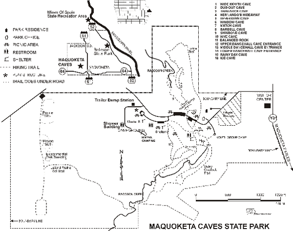 Maquoketa Caves State Park Map