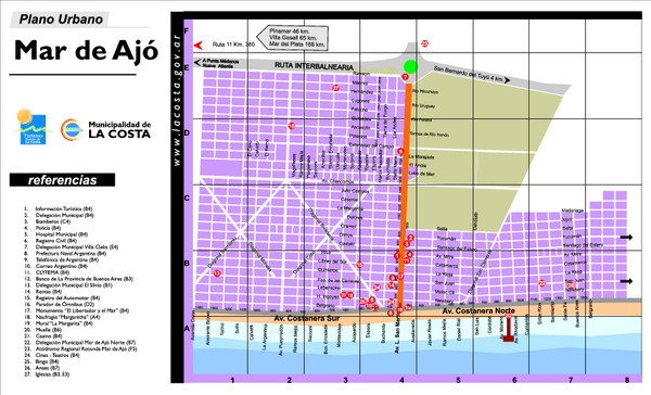 Mar de Ajó Tourist Map