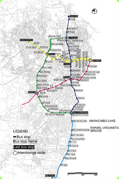 Maracaibo Bus Map