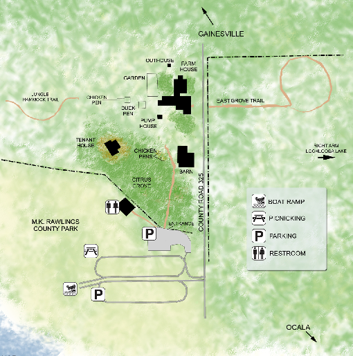 Marjorie Kinnan Rawlings Historic State Park Map